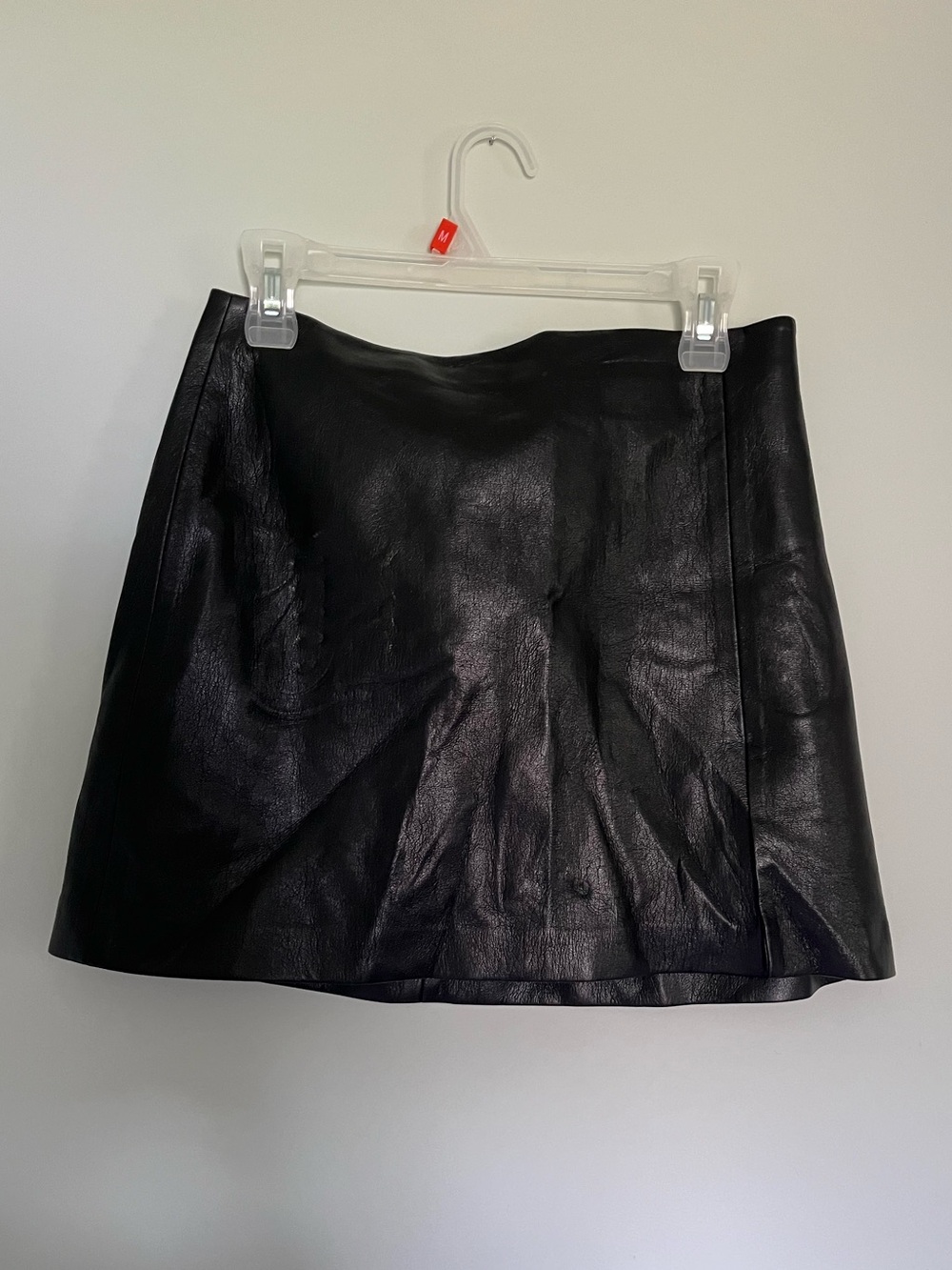 Black Faux Leather Mini Skirt